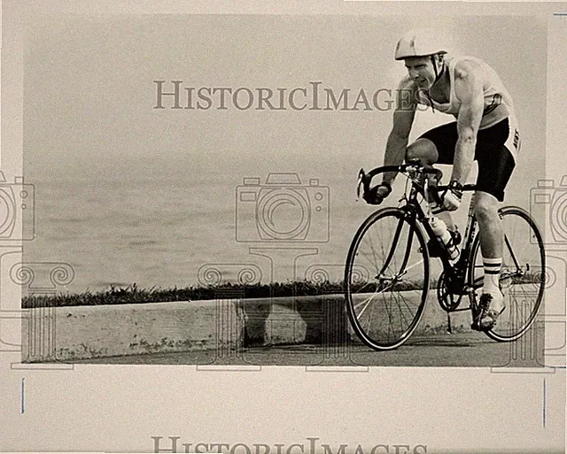 1991 Press Photo Cyclist Hazen Locke Training for Cross Country Bicycle Race