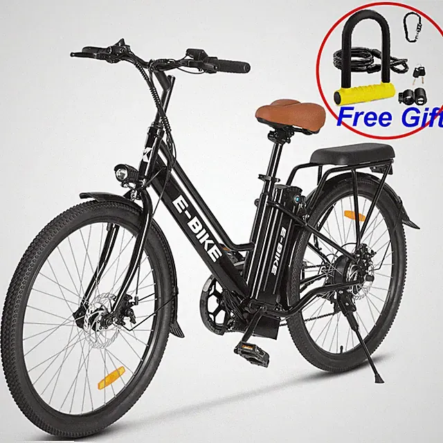 26'' 500W Commuter Mountain Electric City Bicycle Adults E-Bike 7-Speed W/Lock