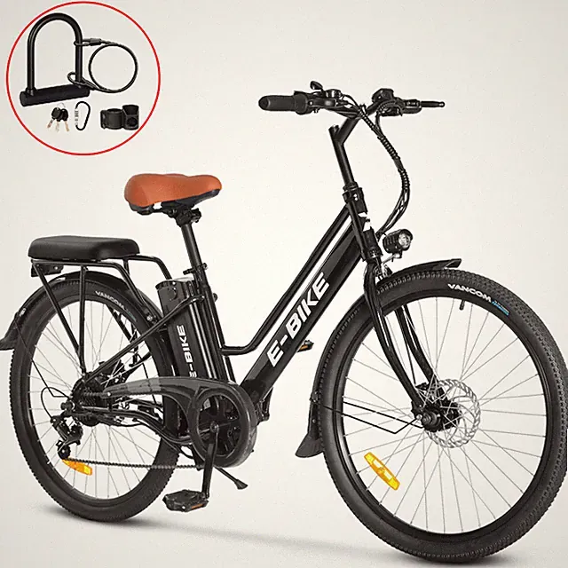 26'' E-Bike Adults Electric Bike Bicycle 750W 36V City Commuter Ebike W/Lock Kit