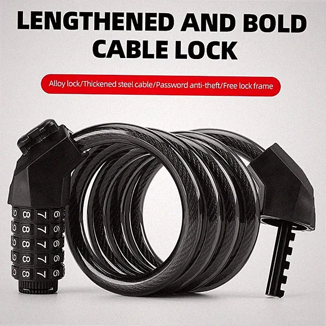 Bicycle Lock | Portable 5-Digit Heavy-Duty Waterproof Combination Lock for Summe