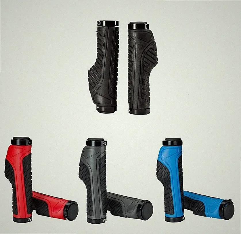 Bicycle Rubber Handlebar Grips-Double Lock-on Fixed Gear Grips for MTB Road Bike