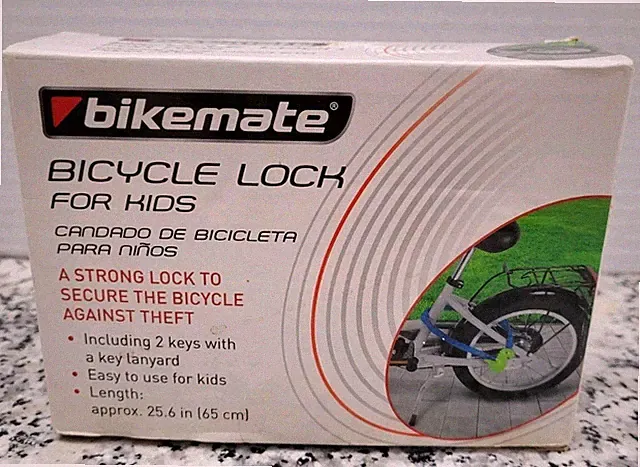 Bikemate Bicycle Lock for Kids Green Dino 2 Keys Lanyard Easy Use NIB