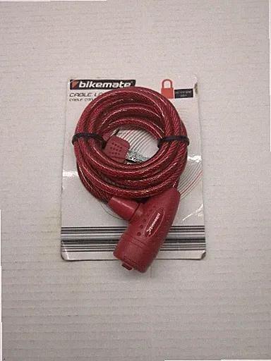 BikeMate Cable Bike Lock with 2 Keys Bicycle RED Fits all bikes!
