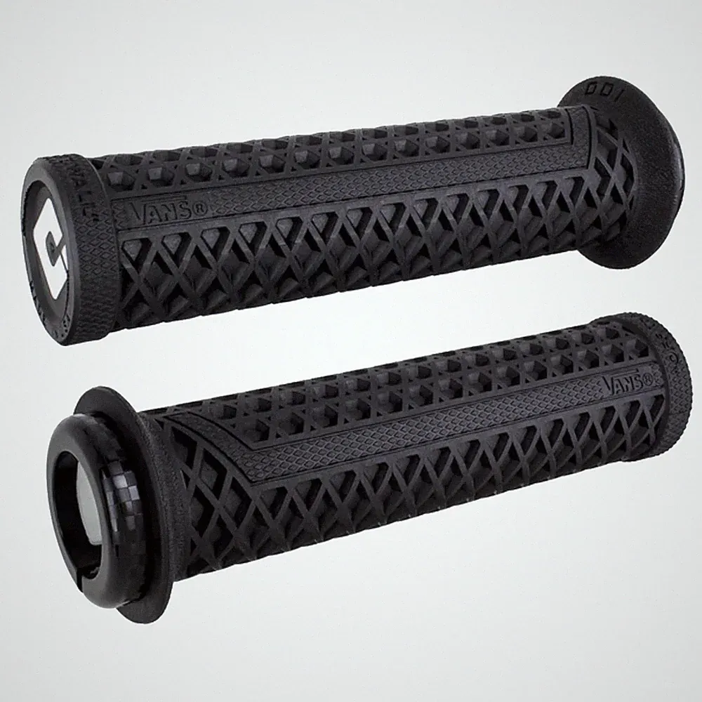 BLACK ODI VANS V2.1 LOCK ON GRIPS W/PLUGS BMX MTB GRIP BICYCLE BIKE NEW