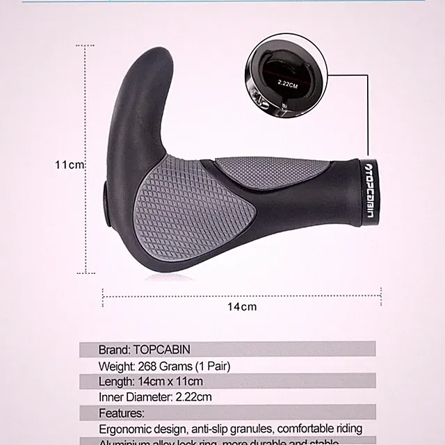 Comfortable Bike Handle Grips with Aluminum Locks