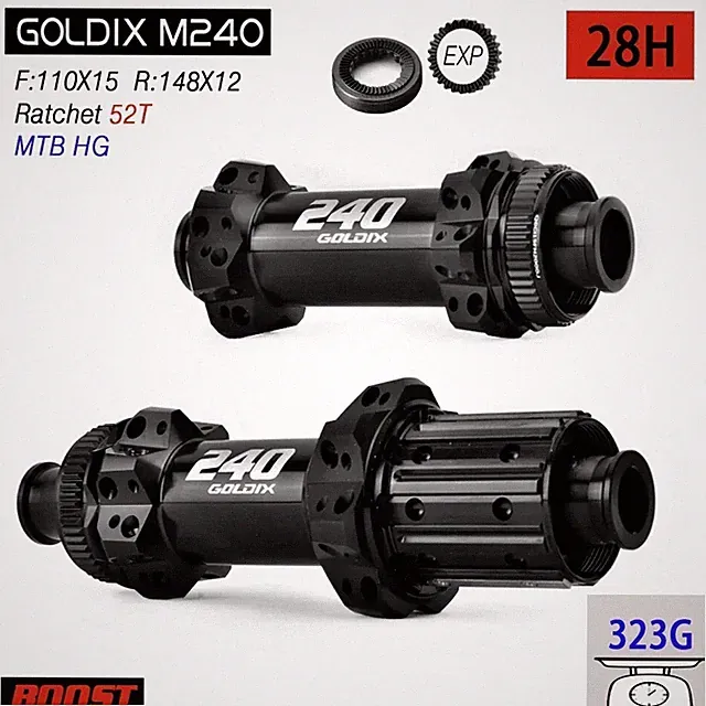 EXP 52T MTB Bicycle Hub 28H Naben Center Lock Disc Brake Ultra Light Bike Hub