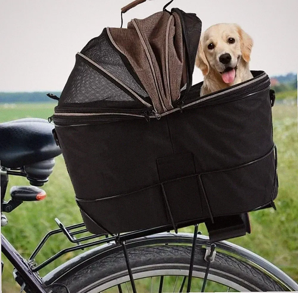 Foldable Bike Pet Rear Basket with Safety Leash & Comfort Pad, Universal Heavy D