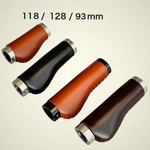 Hand Sewing Bike 100% Leather Retro Sets Can Lock Car Bicycle Grips