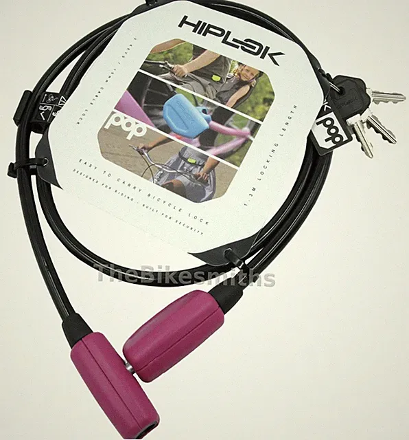 Hiplok Cable Bike Lock 1.3m x10mm fits 24-42" Waist Hiplock PINK
