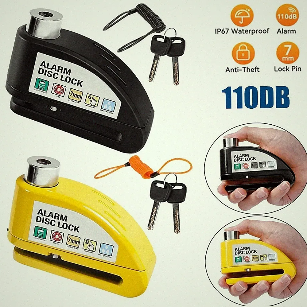 Motorcycle Disc Brake Lock Alarm 110DB Anti-Theft Security Lock Scooter Bike US