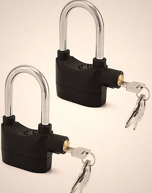 QWORK Alarm Lock, 110 dB Anti-Theft Security Padlock, 2 Pack Door Motorcycle Bic