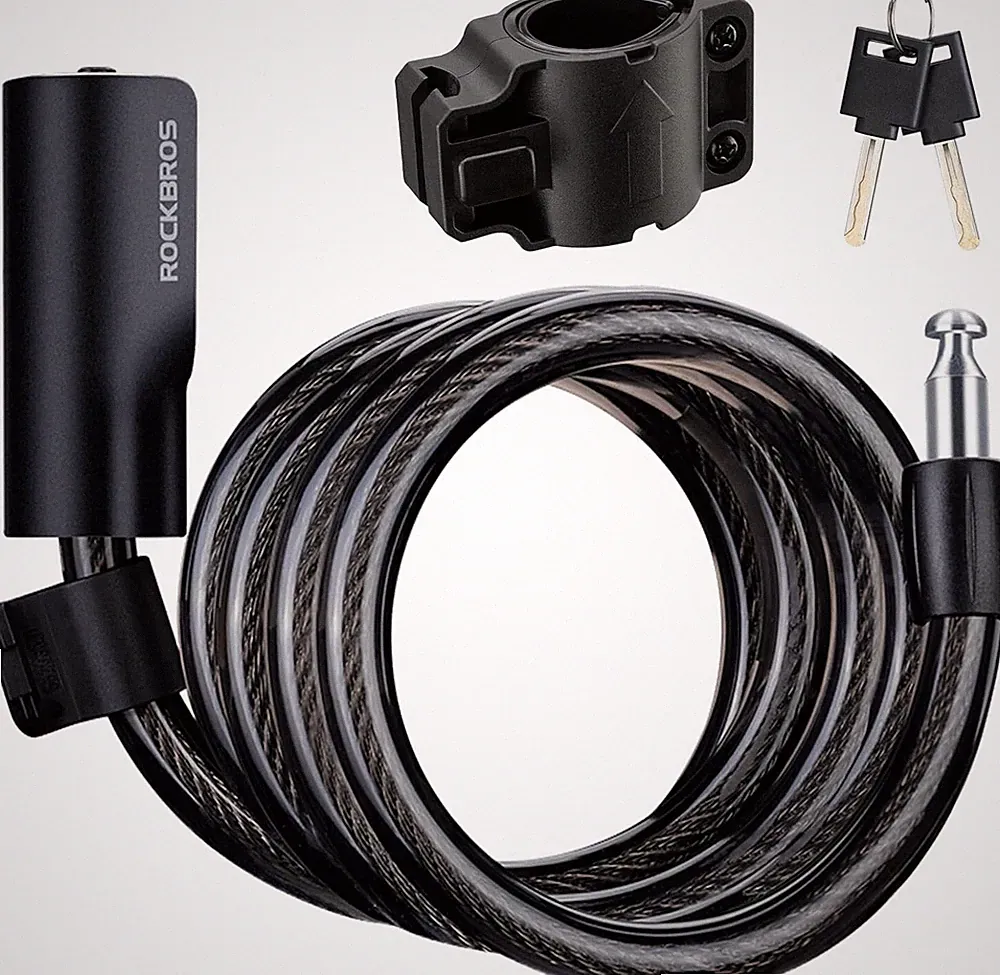 ROCKBROS Bicycle Cable Lock Bike Anti-Theft Security Steel Chain Portable Safety