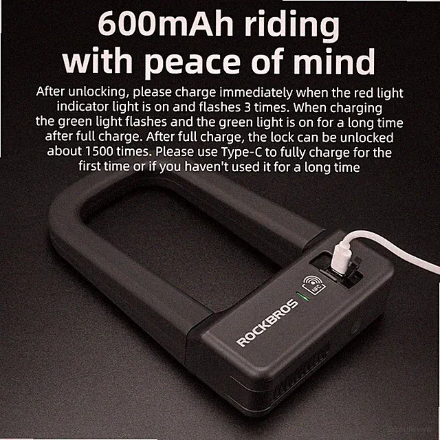 ROCKBROS Bicycle Lock Bike NFC Smart U-Lock Quick Release Secure Aluminum Alloy~