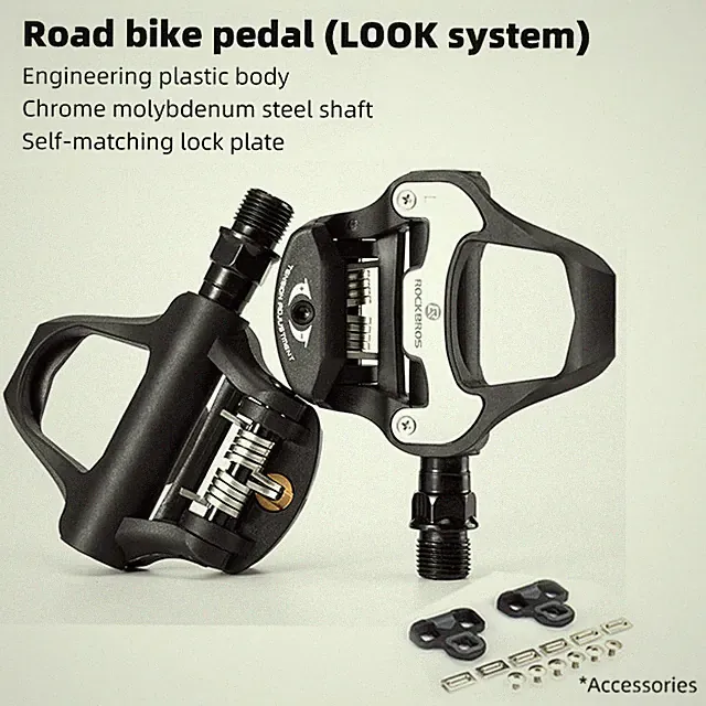 ROCKBROS Bike Pedals Self-lock with Cleats Shimano SPD-SL Look KEO 2 Sealed