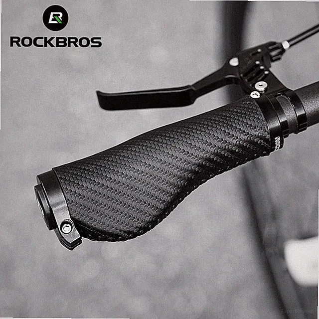 ROCKBROS MTB Road Bike Grips PU Leather Lock-On Ergonomic Bicycle Handlebar Grip