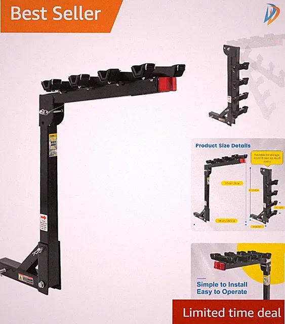 Secure 4-Bike Carrier with 150 lb Capacity, Easy Install and Safety Reflector