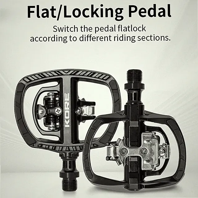 Ultralight MTB Bicycle Double DU Sealed Clipless Lock/Flat Pedals with SPD Cleat